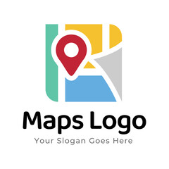 Map Pin Logo Design Element. Map pin location icon logo design