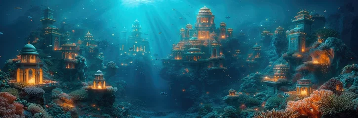  Underwater city with bio-luminescent structures © Oldman