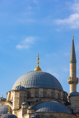 Fototapeta na wymiar Architectural details of Eminonu New Mosque or Yeni Cami vertical photo