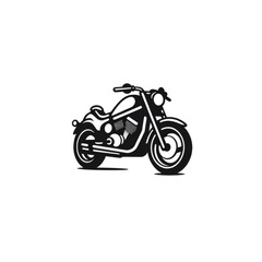 Obraz premium Simple graphic logo of color motorcycle on white background.