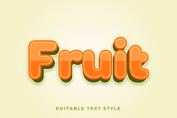 Fruit 3d text effect, editable text template design