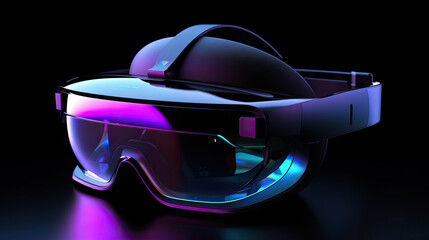 Virtual Reality Goggles on a Black Background - Generative AI