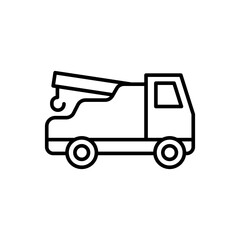 Tow truck outline icons, minimalist vector illustration ,simple transparent graphic element .Isolated on white background