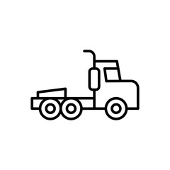 Truck outline icons, minimalist vector illustration ,simple transparent graphic element .Isolated on white background