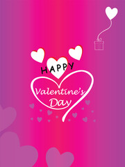 Happy valentines day. Vector banner, greeting card, flayer, poster,  with text Happy valentines day