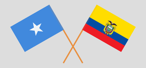 Crossed flags of Somalia and Ecuador. Official colors. Correct proportion