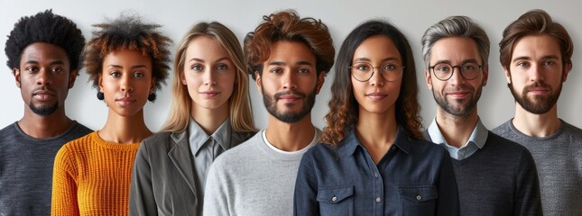 Diverse Group of Young Adults United in Portrait.