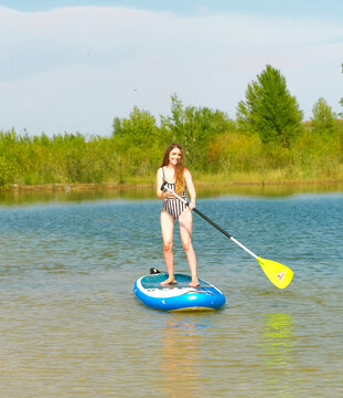 Girl on sap in the river