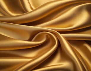 abstract background metallic gold silky fabric, realistic swirling textile illustration