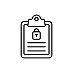 Clipboard outline icons, minimalist vector illustration ,simple transparent graphic element .Isolated on white background