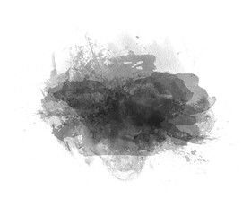 Abstract ink or watercolor washes isolated on transparent background © HTGanzo
