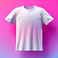 Blank White T-Shirt on Colorful Gradient Background - Generative AI