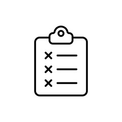 Clipboard outline icons, minimalist vector illustration ,simple transparent graphic element .Isolated on white background