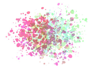 Abstract colorful paint splatter isolated on transparent background