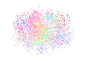 Abstract colorful paint splatter isolated on transparent background