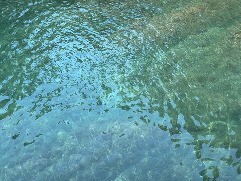 Clear sea glittering water surface. 