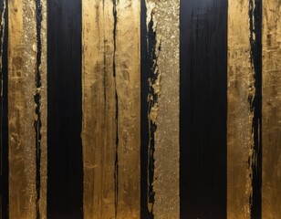 abstract art painting in black on wood paneling