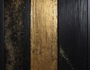abstract art painting in black on wood paneling