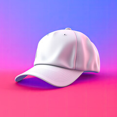 Fototapeta premium Blank White Cap on Vibrant Background - Generative AI