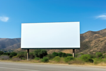 Blank Billboard on a Highway - Generative AI