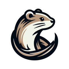 weasel logo design in a simple and elegant style