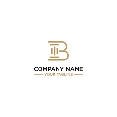 The logo has a legal theme concept with a minimalist design in the shape of a pole inside the letter B, suitable for personal branding logos as well as legal lawyers