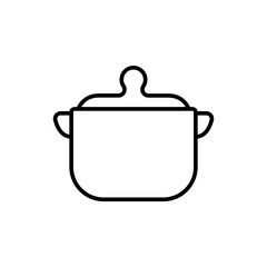 Cooking pan outline icons, minimalist vector illustration ,simple transparent graphic element .Isolated on white background