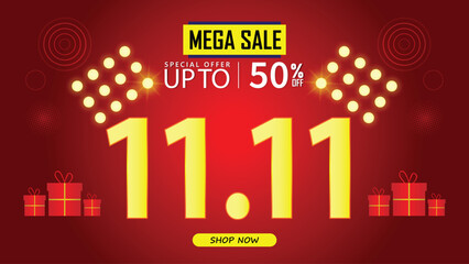 Sale banner template design   .  11.11 SPECIAL OFFER, MEGA SALE, FLASH SALE
