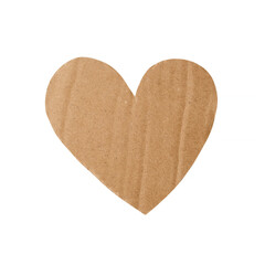 Cardboard heart  isolated on white