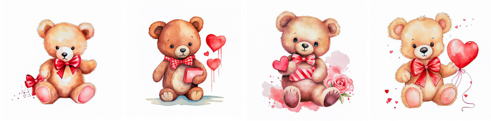 Adorable teddy bear toy for children Pastel watercolor design gives a soft and delicate look Ideal...