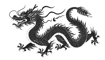 Fototapeta na wymiar Ebon Majesty: A Black Dragon's Presence