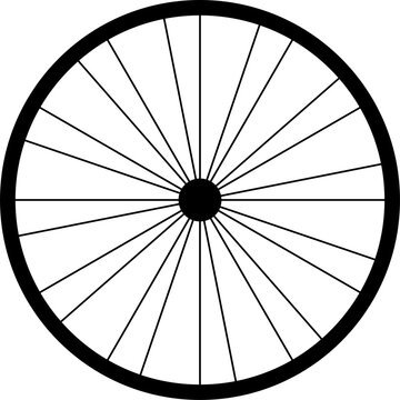 Circular radial, radiating lines element. Circular geometric element. Bicycle wheel isolated.