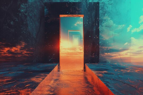  futuristic black door by cyrus c in the style of surreal