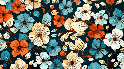 Seamless flower background, colorful flower background