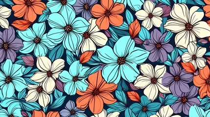 Möbelaufkleber Colorful flowers background, spring season concept © xuan