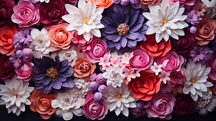 Seamless flower background, colorful flower background - obrazy, fototapety, plakaty