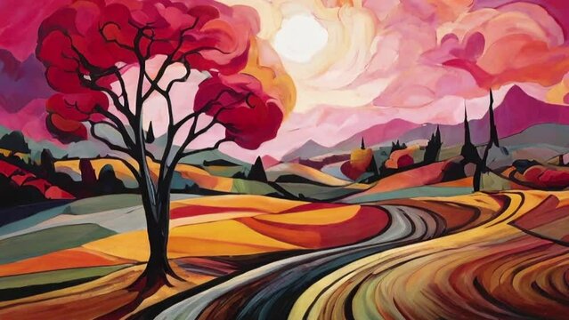 Colorful Living Landscape Painting