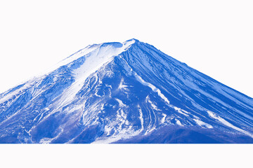 Mount Fuji world famous tourist attractions isolated on white background. Beautiful Fuji mountain...