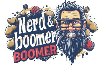 Nerd and boomer original logo design illustration