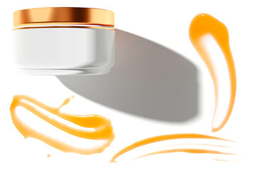 spa body lotion scrub honey lemon sugar and salt smudge with skin care cosmetic mockup