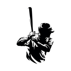baseball player silhouette logo