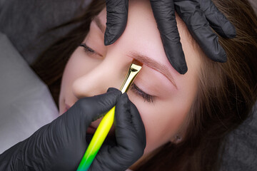 Correction of the shape of the markings applied with a brush before the permanent makeup procedure....