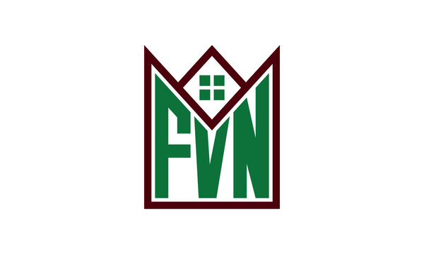 FVN initial letter real estate builders logo design vector. construction ,housing, home marker, property, building, apartment, flat, compartment, business, corporate, house rent, rental, commercial