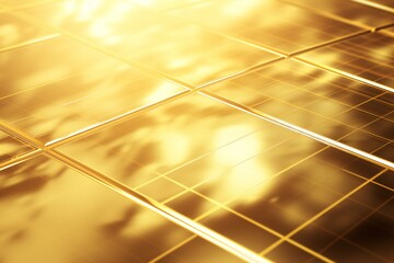 Abstract solar panels gold background Generative Ai