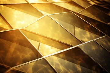Abstract solar panels gold background Generative Ai