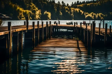 Fotobehang pier on the lake © azka