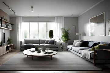 Interior design with scandanavian modern style, clean and elegant room