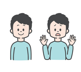 笑顔の男性　困る男性