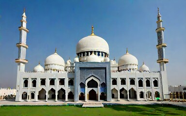 Fototapeta na wymiar Beautiful Mosque in the world, Amazing Architecture Design great view