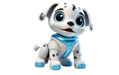 Robot Tech Pet Pal on White or PNG Transparent Background.